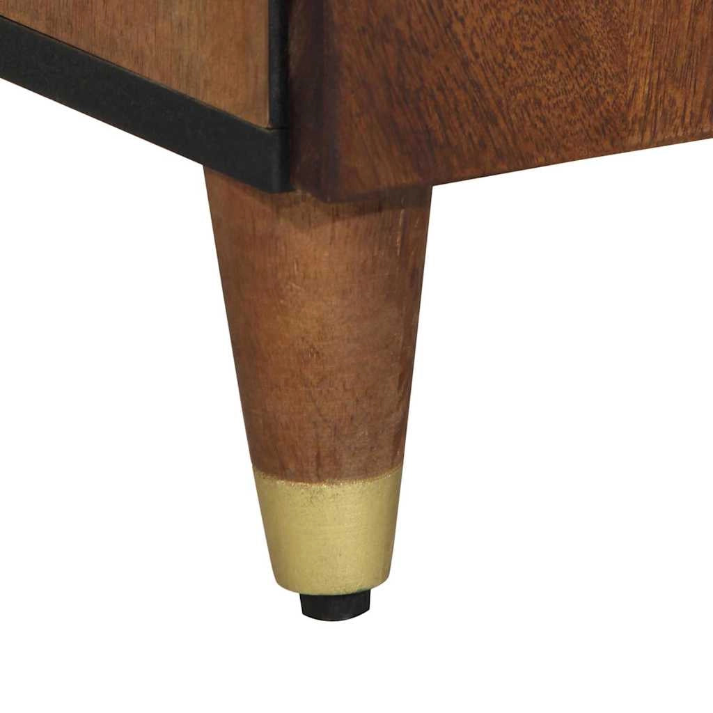 Credenza moderna rettangolare con contenitore e anta a filo 38 x 33 x 160 cm in legno di mango color miele 02_0057879
