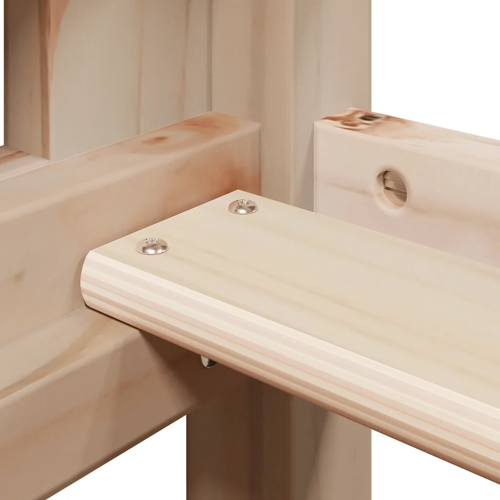 Letto a Castello con Tetto 75x190 cm in Legno Massello di Pino