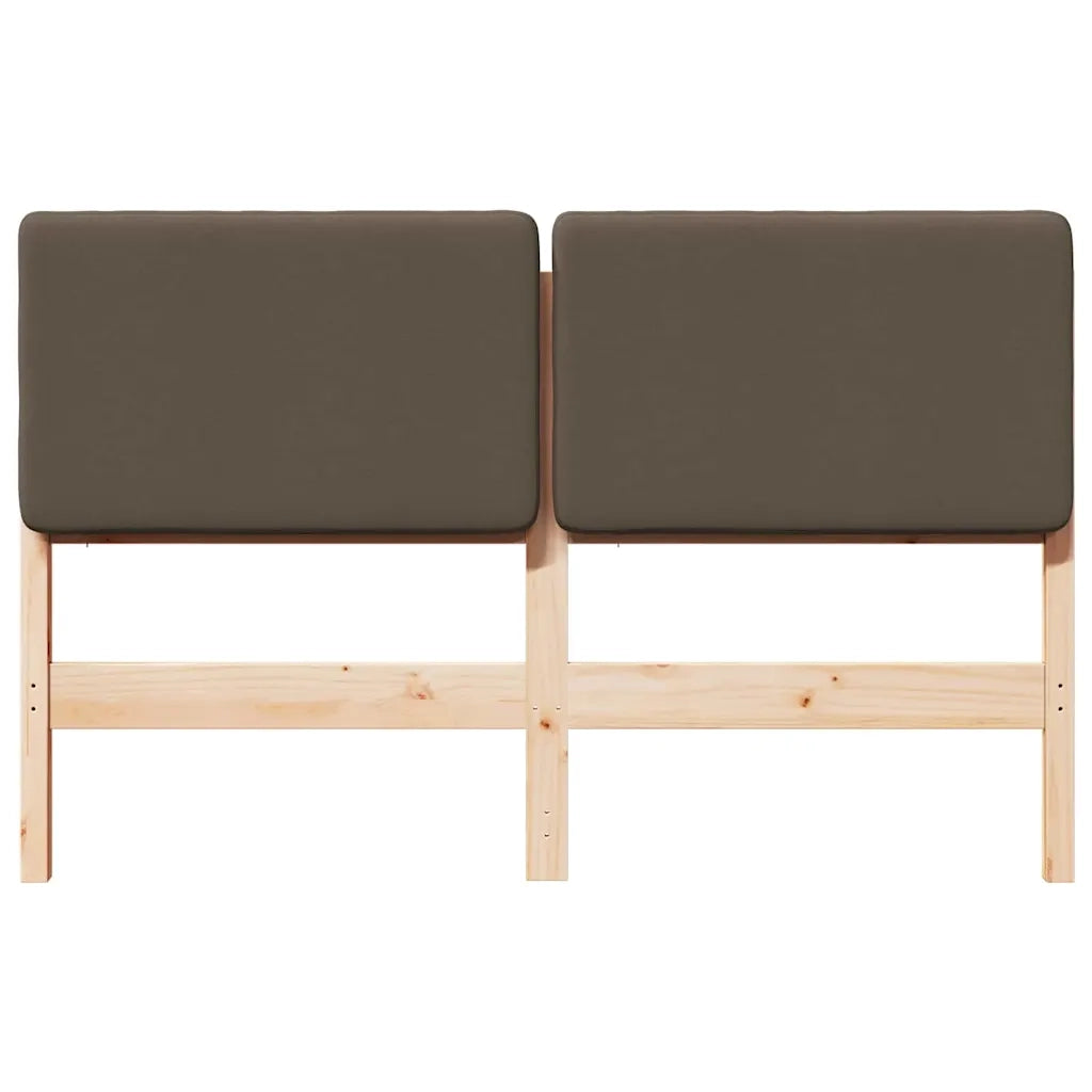 Testiera imbottita Marrone e taupe 160 cm Pino massello