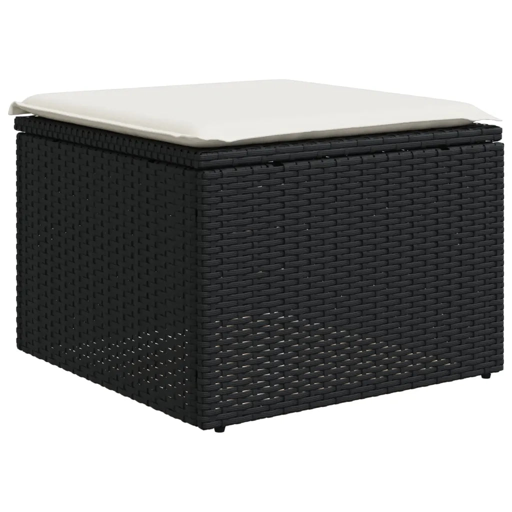 Set Divano da Giardino 6 pz con Cuscini-Sofa da Giardino-Divanetto da esterno Nero in Polyrattan 151354