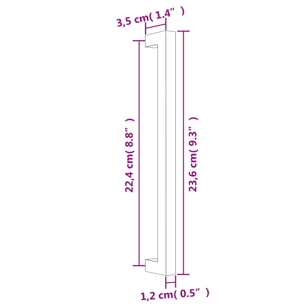 Maniglie per Mobili 20 pz Argento 224 mm in Acciaio Inox CFW8402274