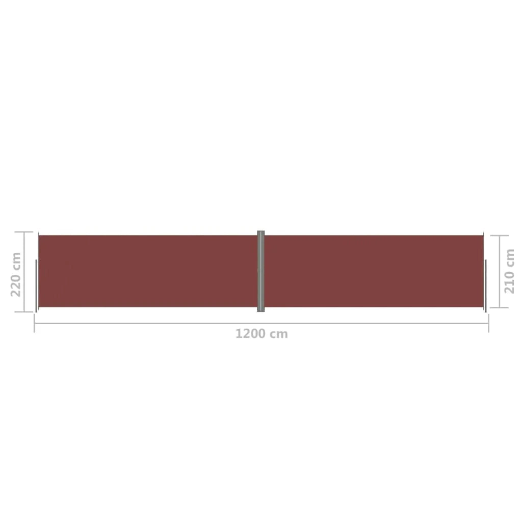 Tenda da sole laterale retrattile/schermo privacy per patio giardino terrazza balcone 220 x 1200 cm marrone 02_0007423