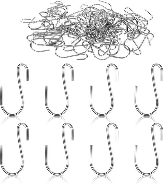 60 pezzi 26 cm S-haken in acciaio inossidabile - Per artigianato e gioielleria - Sospesi pendenti per chiavi.