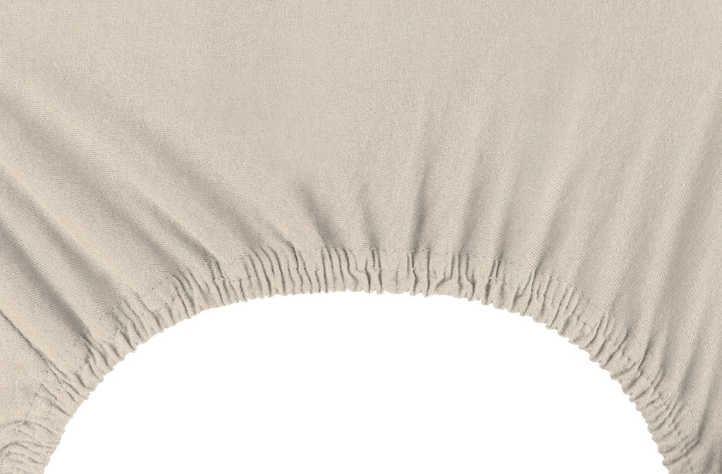 Lenzuolo Sotto Con Angoli Elastici 100% Puro Cotone  Beige - Matrimoniale