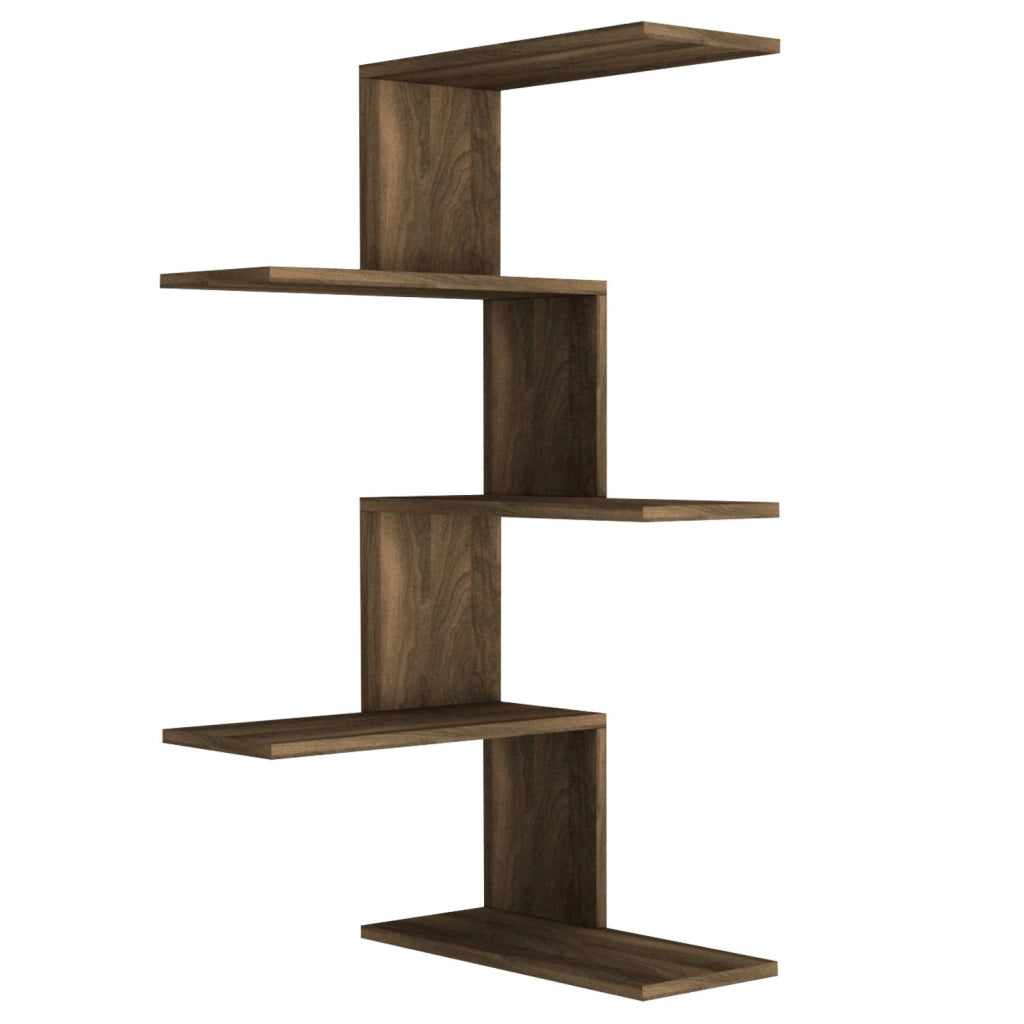 Mensola angolare in legno "Caniko" - 51 x 29 x 109 cm - Marrone