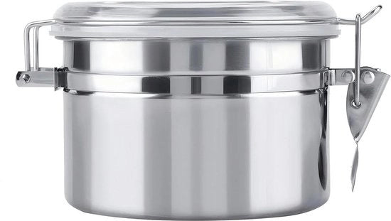 Contenitore per conservazione alimenti - Cassetta in acciaio inossidabile per zucchero, tè, fagioli, spezie - 800 ml.