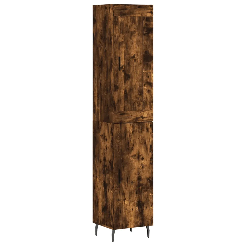 Credenza-Buffet-Armadio da cucina Rovere Fumo 34,5x34x180 cm in Legno Multistrato 111859