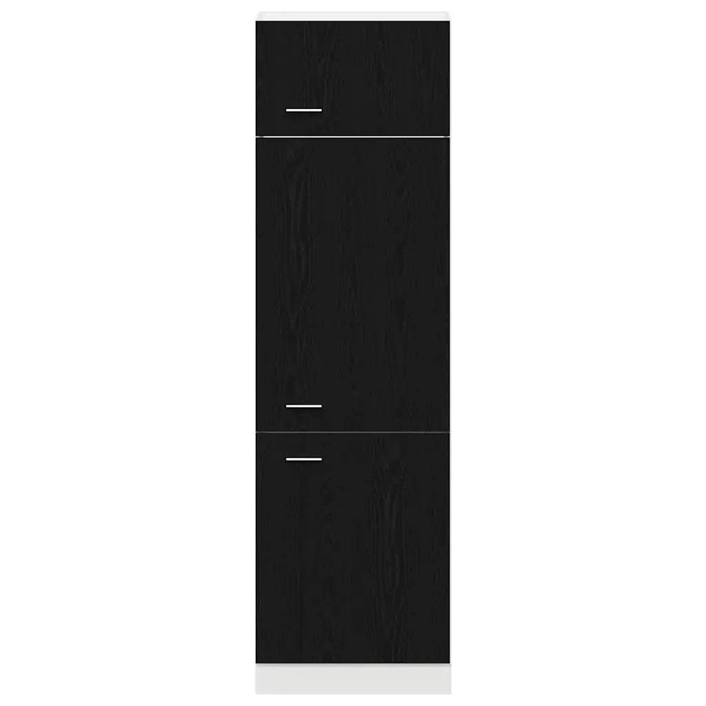 Mobiletto a parete moderno con ripiani 60 x 31 x 207 cm legno composito nero 02_0051960
