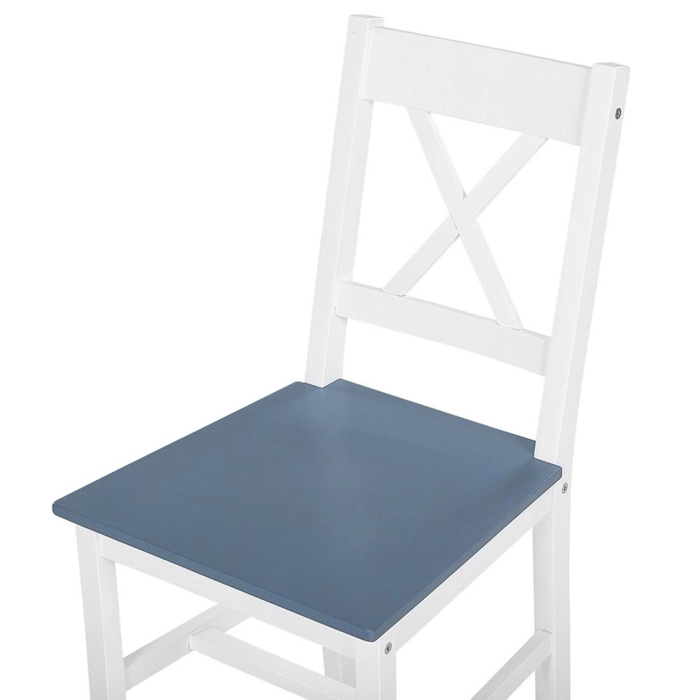 Set da pranzo in legno massello bianco con piano in legno chiaro a 4 posti 120 x 75 cm moderno scandinavo