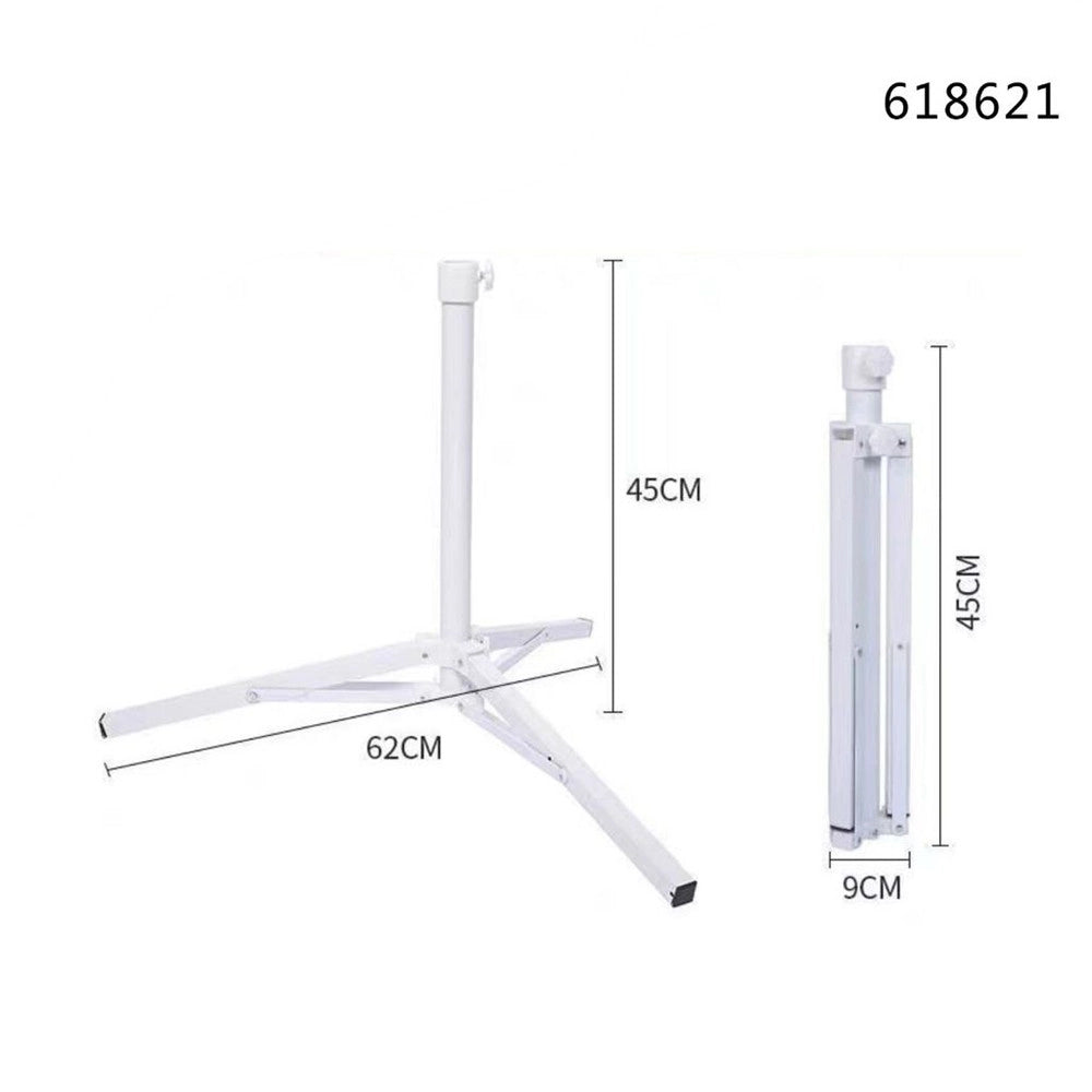 Trade Shop - Base Per Ombrellone Da Esterno Supporto Richiudibile A 3 Gambe Bianco 45x62cm 618621 -