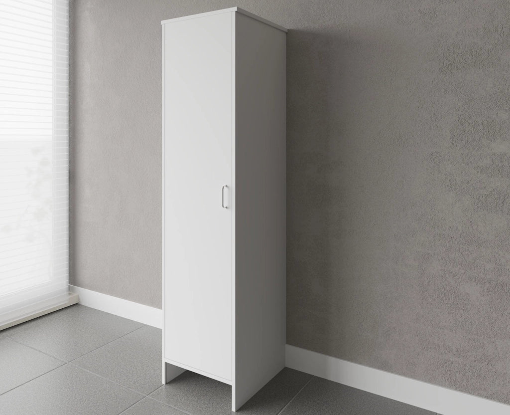 Mobile a Colonna Lavanderia da Esterno 46,5x49x182 cm in PVC Bianco