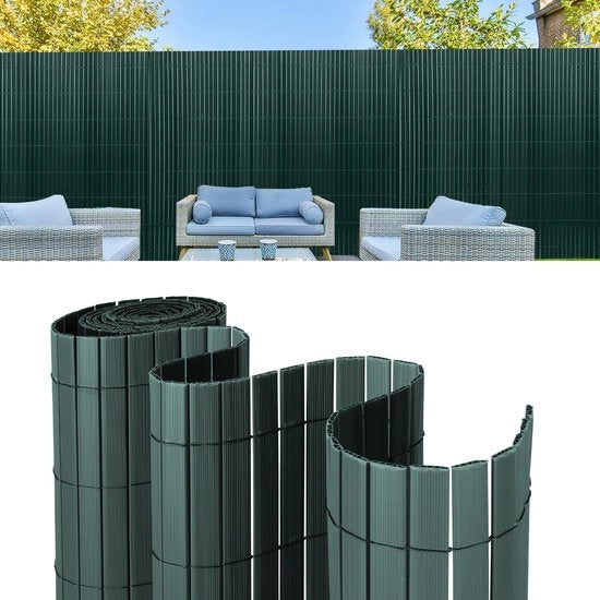 Schermo di separazione per giardino e terrazzo, forma a V, dimensioni 0,8x4m, resistente al vento e al tempo, UV resistente, per giardino e terrazzo, colore verde