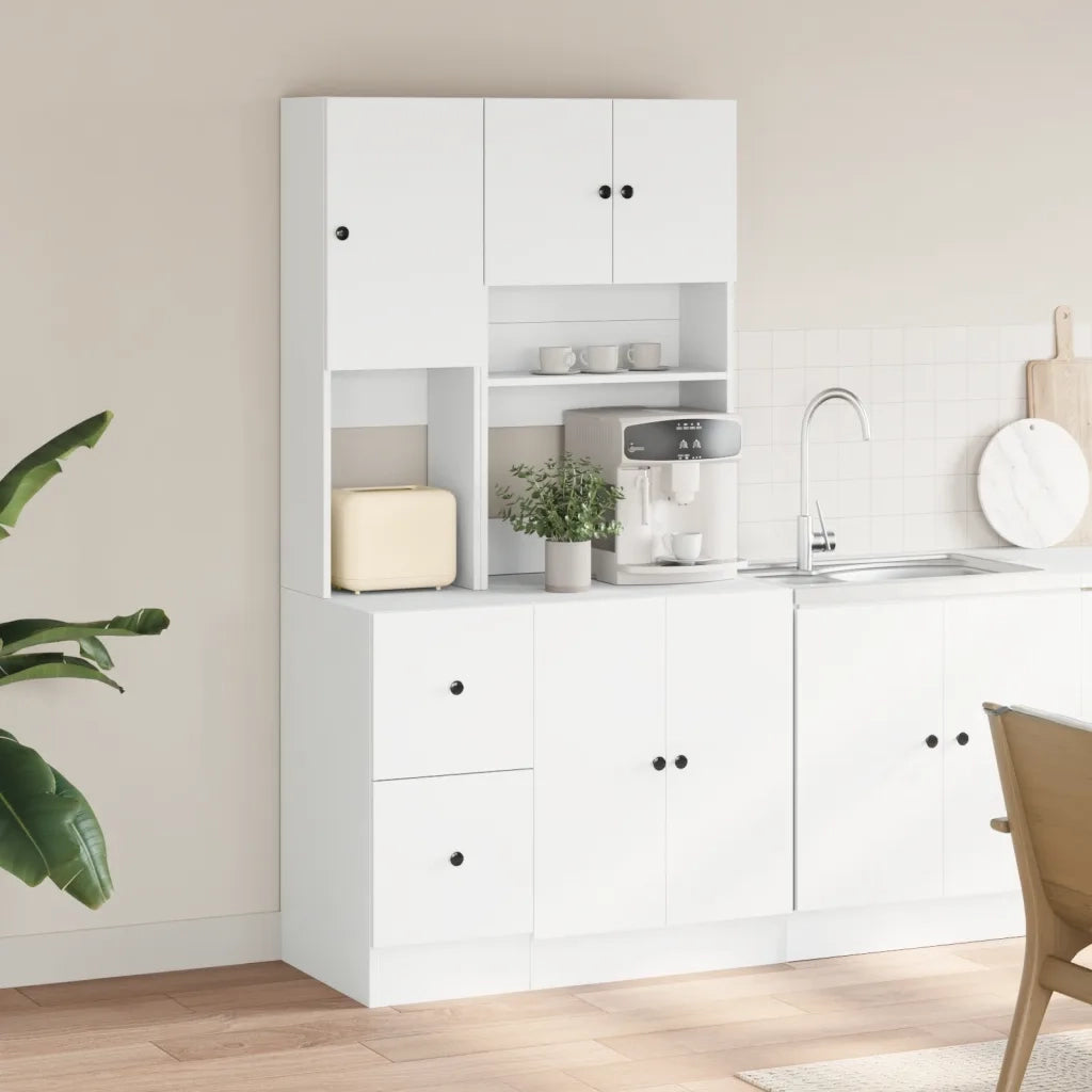 Mobile da cucina-Armadio da cucina Bianco 95x50x180 cm Legno Multistrato