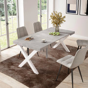 Consolle allungabile, 58 fino 180x90x73cm, Per 8 persone, Gambe in legno, grigio cemento RF2770