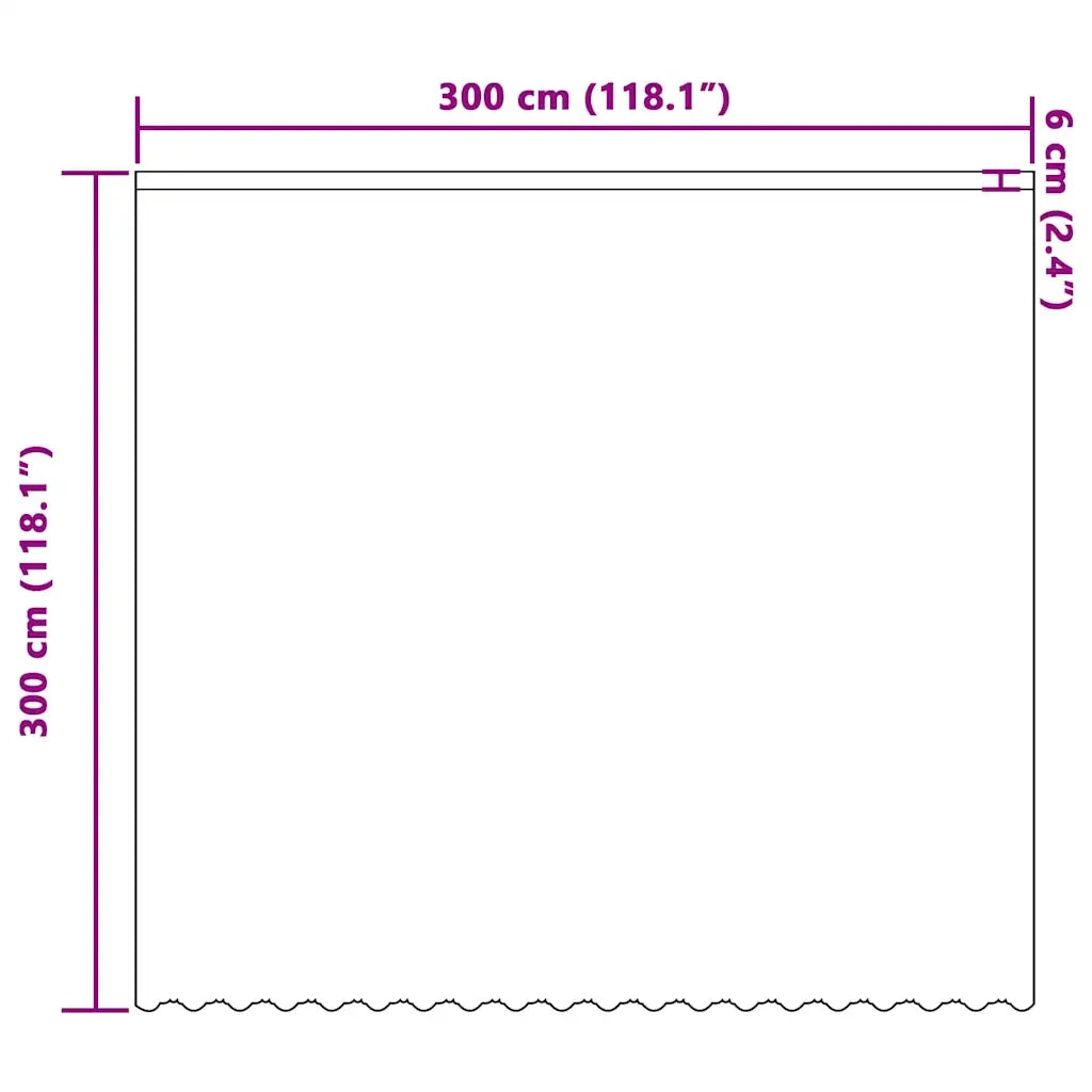 vidaXL Tende con tende Floreale Bianco 300 x 300 cm Poliestere