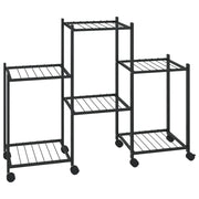 Portafiori | Sostegno per piante con Ruote 83x25x63,5 cm Ferro Nero