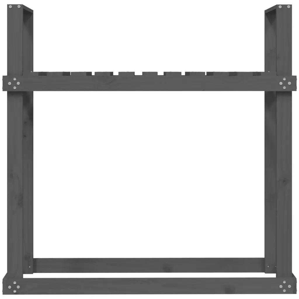 Portalegna Grigio 110x35x108,5 cm in Legno Massello di Pino 823859