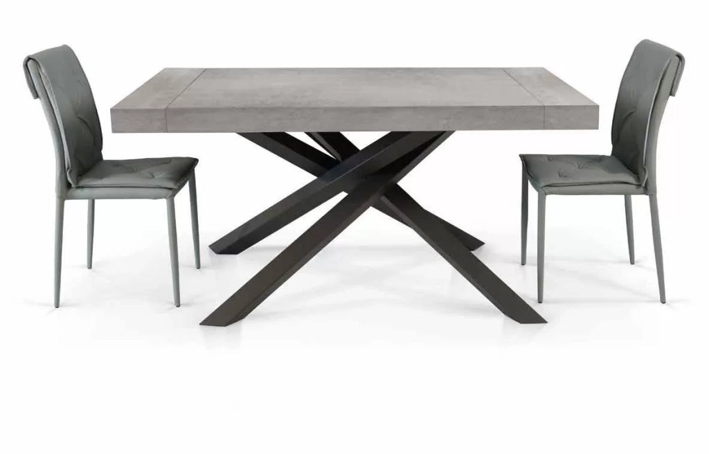 Tavolo big table nobilitato finitura beton l.180 p.100 h.77 (aperto280cm) (1614) - Mobili 2G