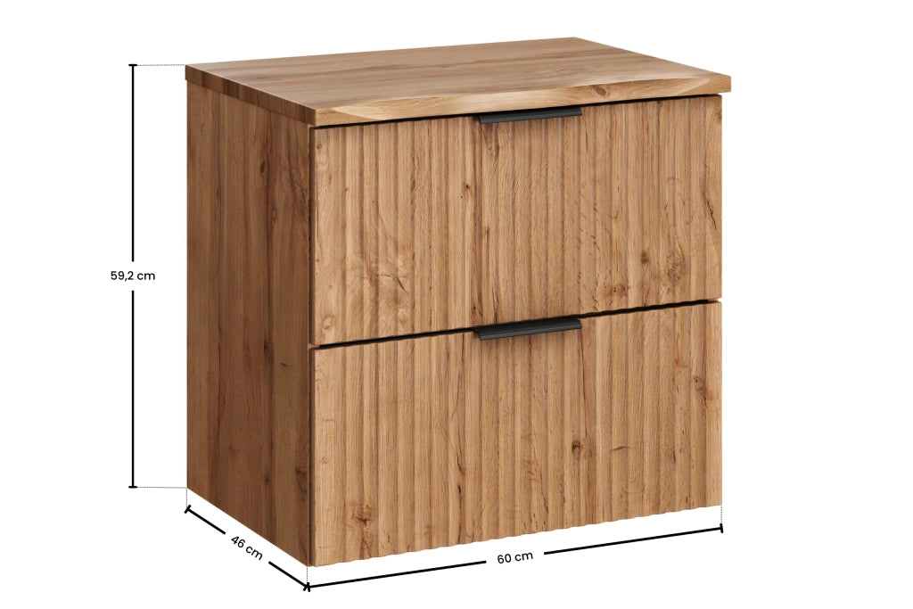 Set mobili bagno 60 cm con piano Adel Oak 60 x 1401 x 46 cm
