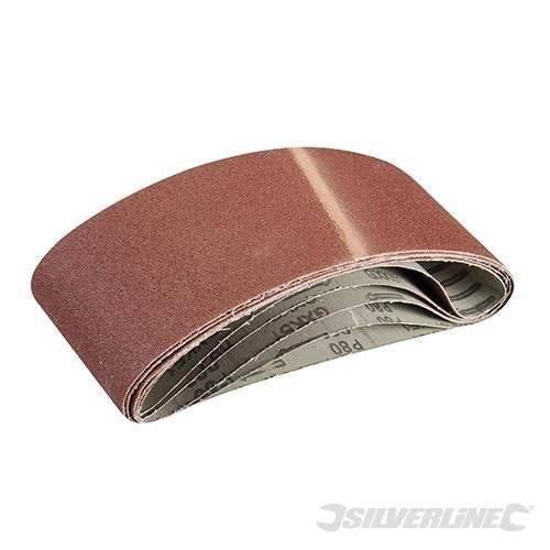 Nastri abrasivi 100 x 610mm  per levigatrici a nastro in ossido di alluminio silverline - Grana 80