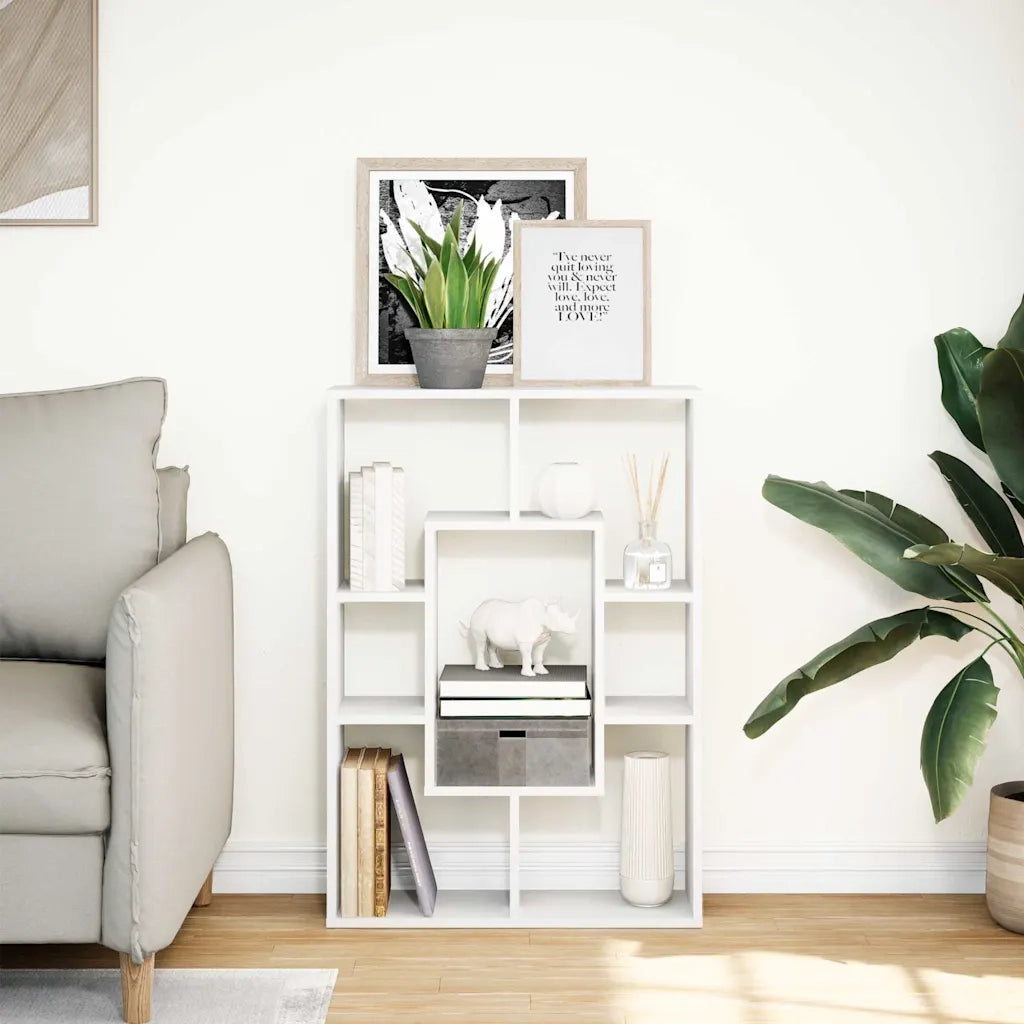 Libreria Bianca 63x20x90 cm in Legno Massello 858138