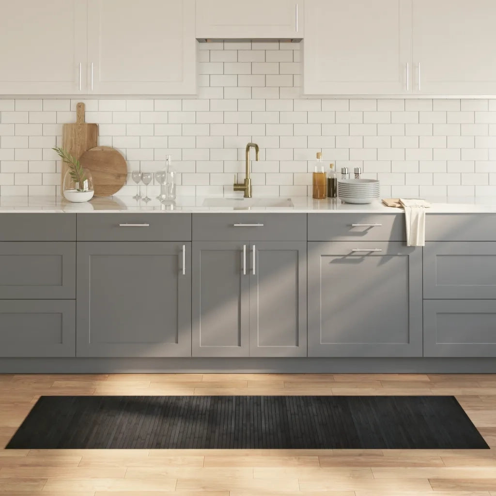 vidaXL Tappeto Rettangolare Grigio 60x200 cm in Bambù