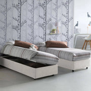 Ermanna, Letto Singolo Materasso Incluso Made in Italy, Bianco