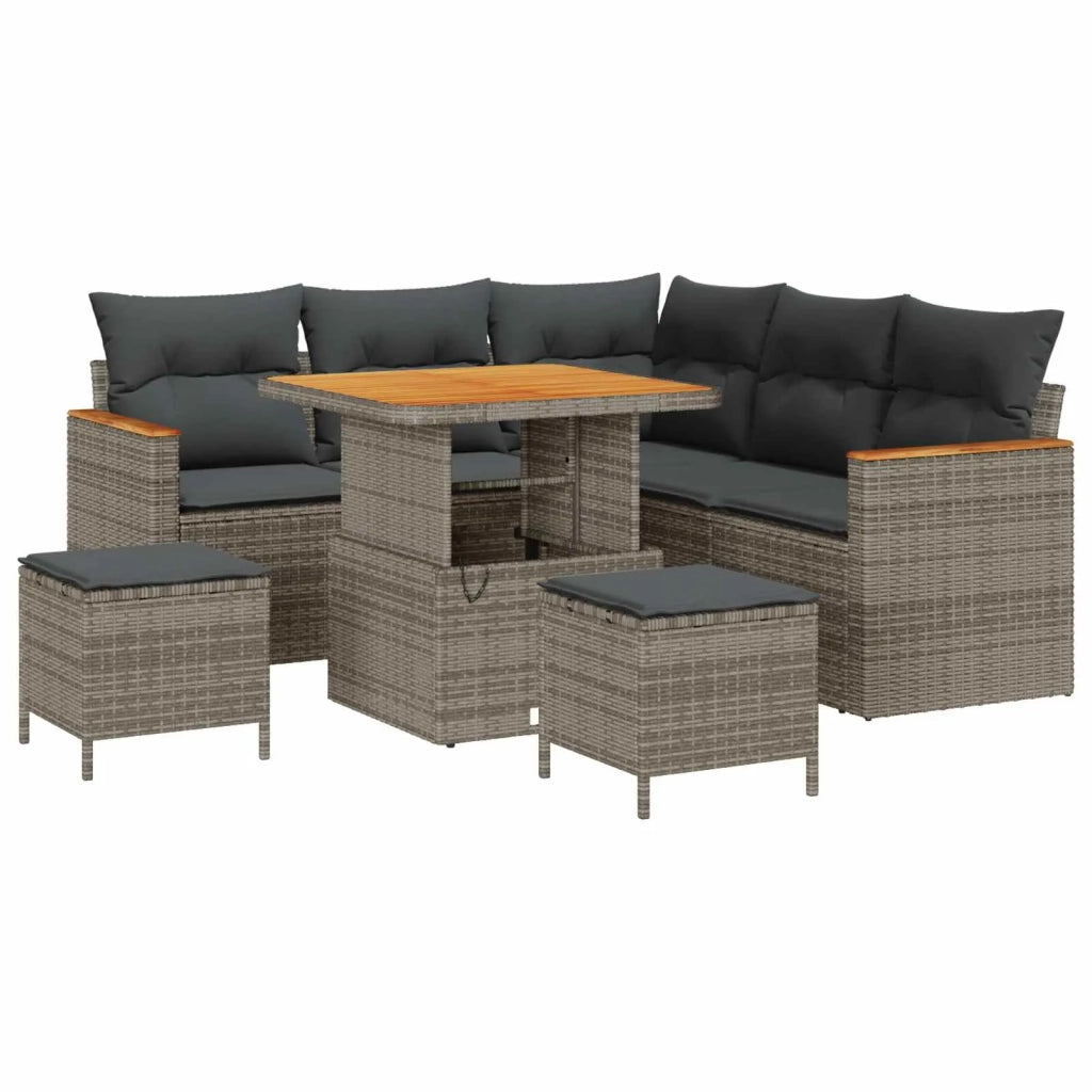 Set Divano da Giardino 8 pcs Grigio polyrattan 3362913