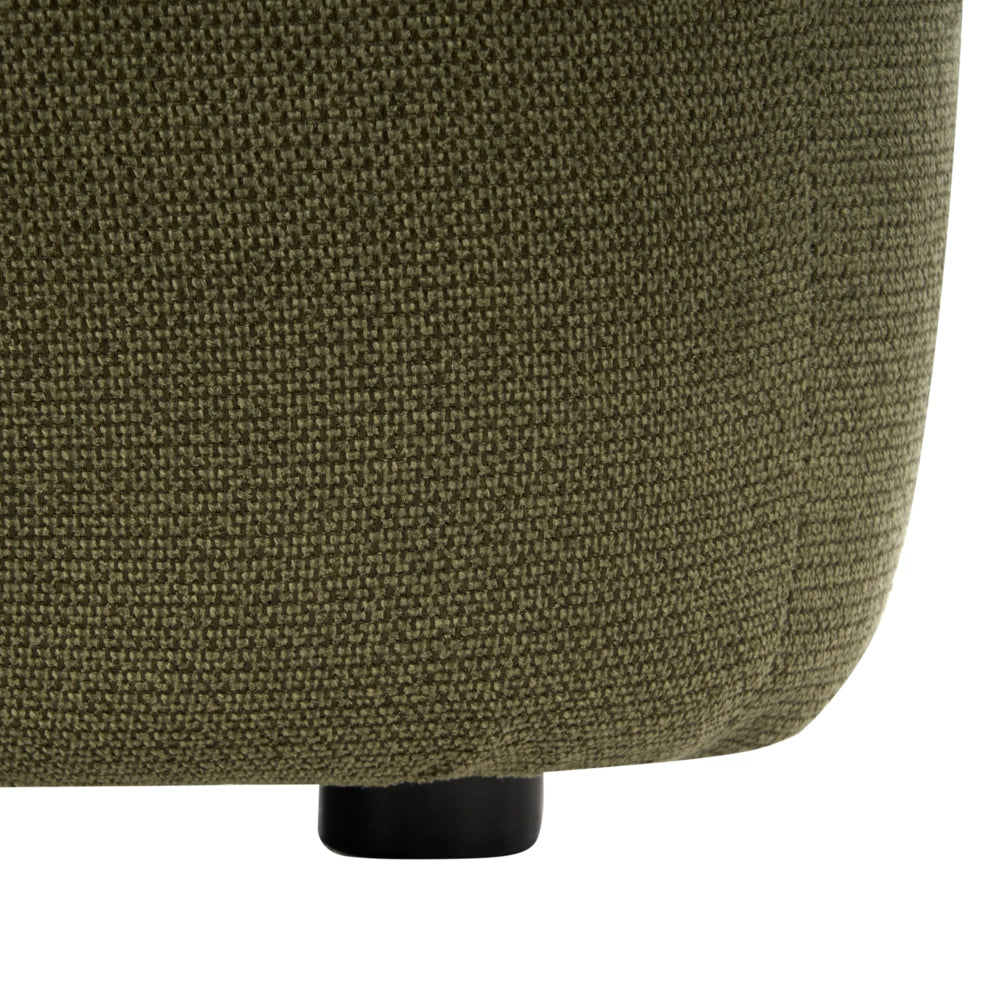 Panca rettangolare in tessuto verde 69 x 38, poggiapiedi, elemento decorativo per soggiorno e camera da letto