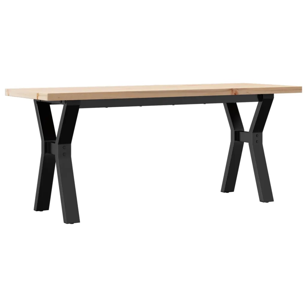 Tavolino Salotto Telaio a Y-Tavolino da soggiorno 110x40x45,5 cm Legno Pino e Acciaio