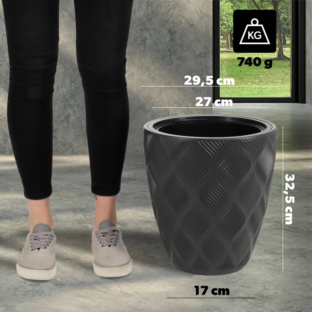 Vaso da fiori KADAX con inserto 32 cm, copertura in plastica alta