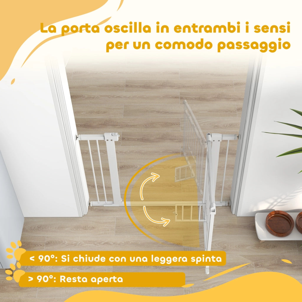 Cancellino per Cani Regolabile con Estensioni ¨C zephmum ¨C 76-104x77cm, Bianco