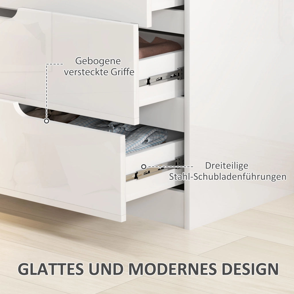 Cassettera 4 Cassetti, Armadio ¨C Zephmum ¨C Bianco, Legno, 80x40x86