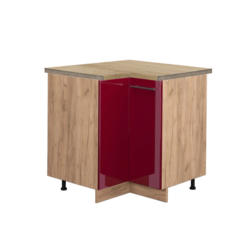 Mobile ad angolo cucina Fame-Line Bordeaux lucido/Rovere dorato 80.5 cm, PL Rovere Vicco