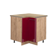 Mobile ad angolo cucina Fame-Line Bordeaux lucido/Rovere dorato 80.5 cm, PL Rovere Vicco