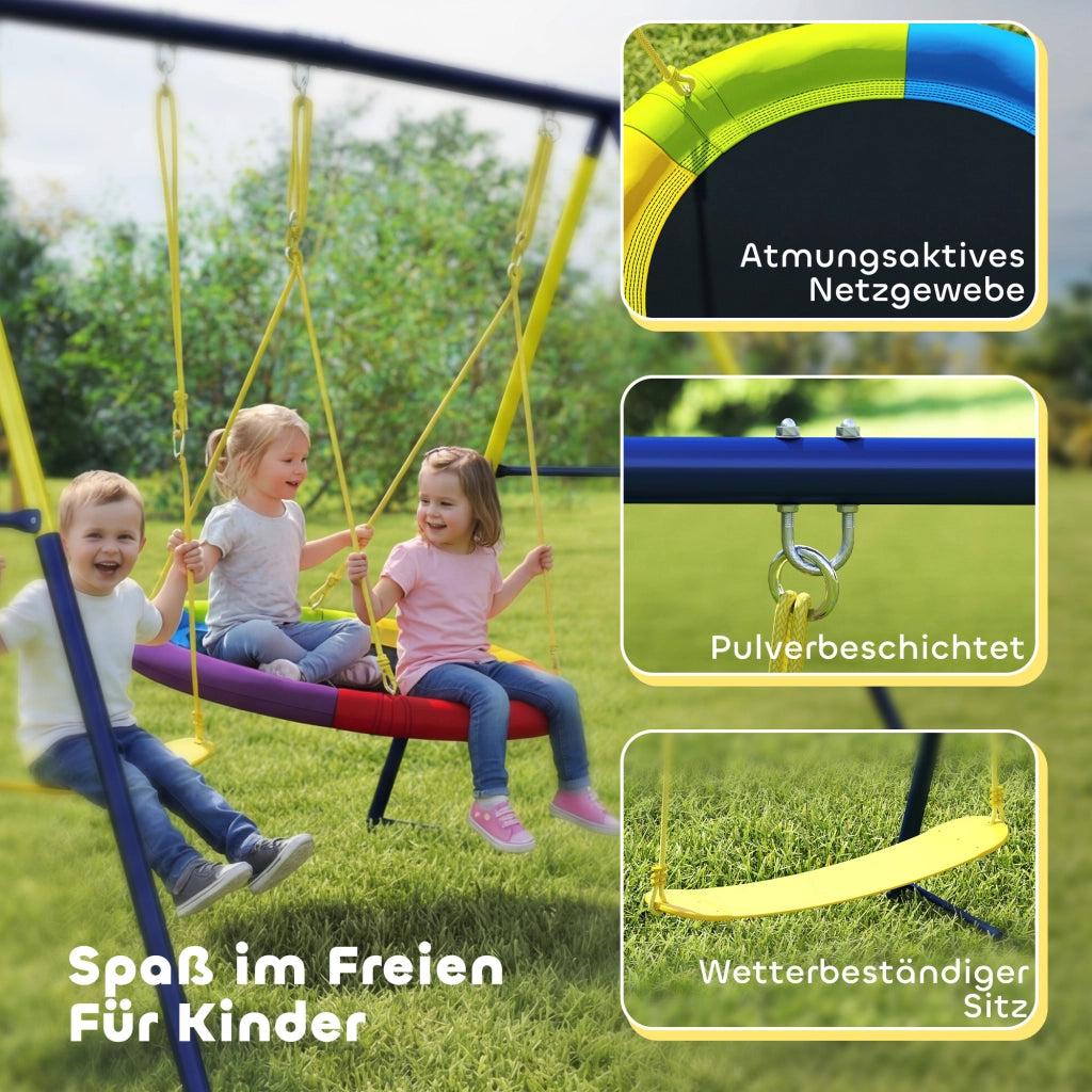 Altalena Doppia con Altalena a Nido e a Cintura ¨C zephmum ¨C Regolabile per Bambini 3-8 Anni Multicolore