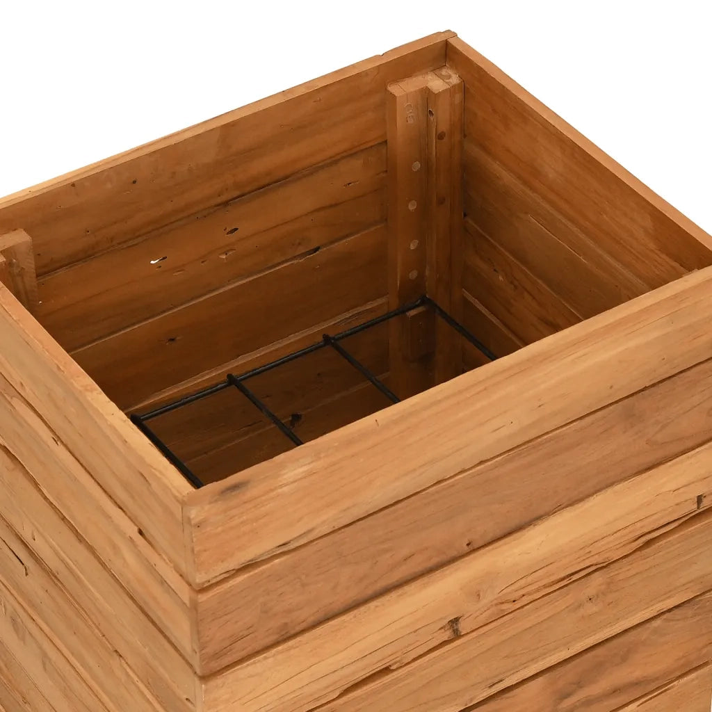 Letto Rialzato 50x40x72 cm Legno di Teak di Recupero e Acciaio 47427