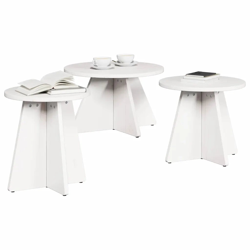 3 pz Tavolino da salotto | Tavolino da caff¨¨ | Tavolino da Soggiorno Bianco