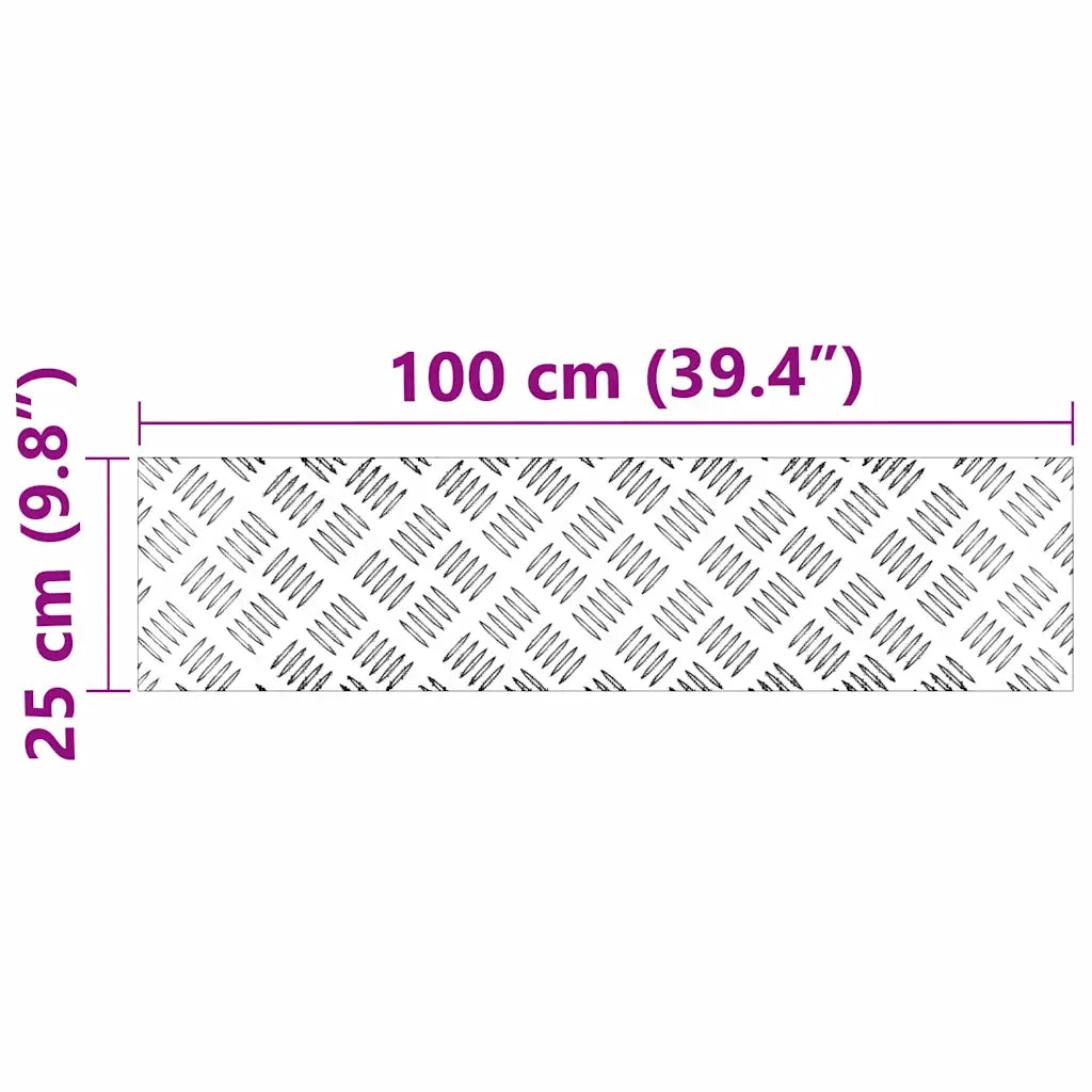 Gradini per Scale 4 pz | Tappetini per scale autoadesivi Argento 100 x 25 cm Alluminio