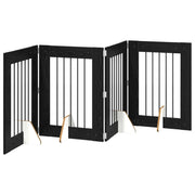 Cancello per cani con supporti 4 pz Rovere Nero 60 x 80 cm CFW6590017