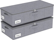 Sistema di Stoccaggio Opaco da Sotto il Letto 2 pezzi 60x30x15cm Grigio