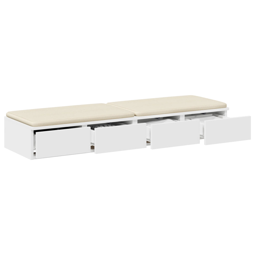 Cassetti per Letto Bianco 120x36,5x16,5 cm Legno Ingegnerizzato