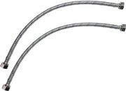Set di Connesioni Flessibili da 2 pezzi - 400mm - 1/2" Femmina/Femmina - Valvola di Miscela Sanitaria - Flessibile con Cavo in Acciaio Intrecciato - Slang per Valvola