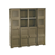 ARMADIO 4 ANTE WENGÉ 157X43X164 CM CON 4 RIPIANI – MOBILE ALTO SALVASPAZIO PER ORGANIZZAZIONE CASA E INGRESSO