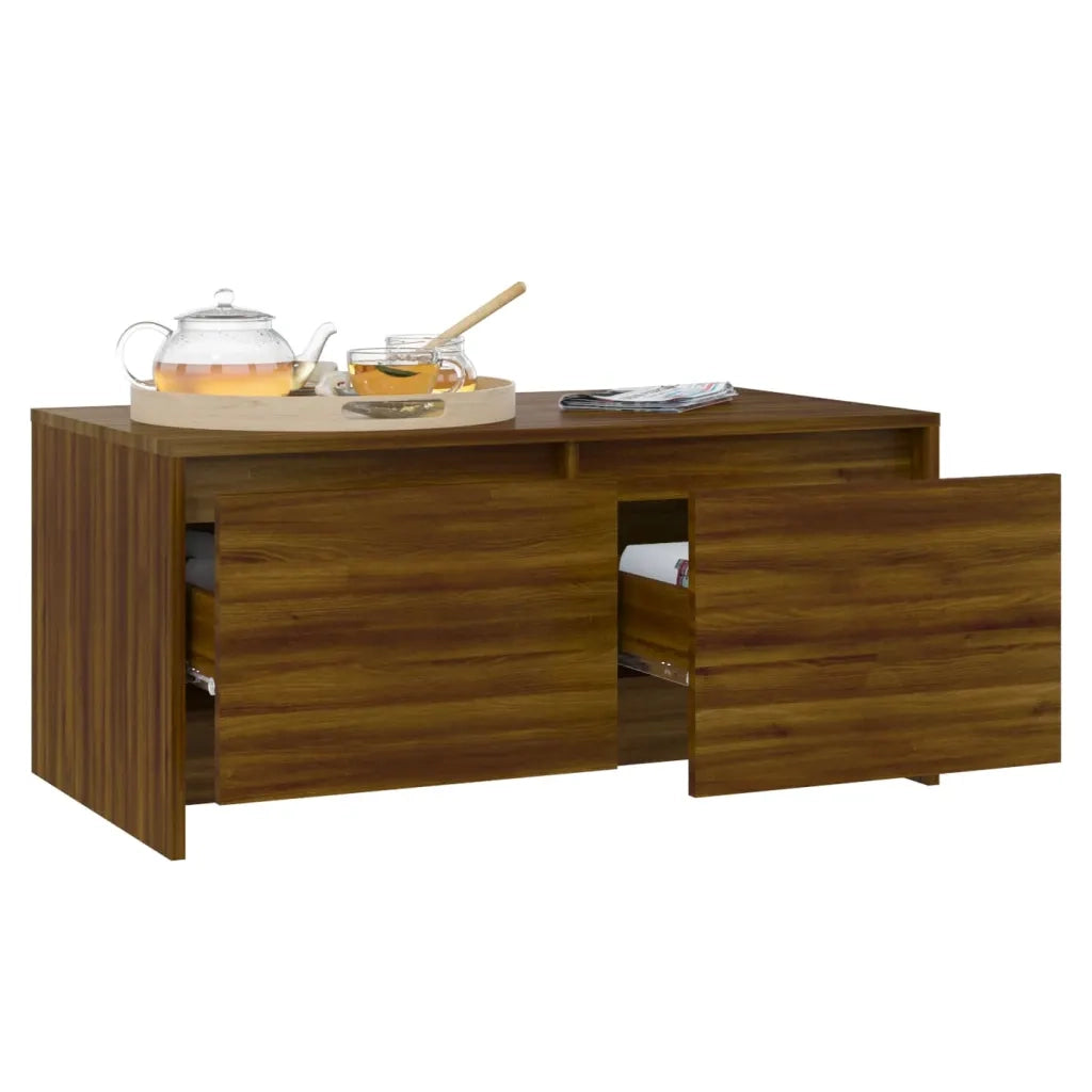 Tavolino da Salotto Rovere Marrone 90x50x41,5 cm in Truciolato cod mxl 18249