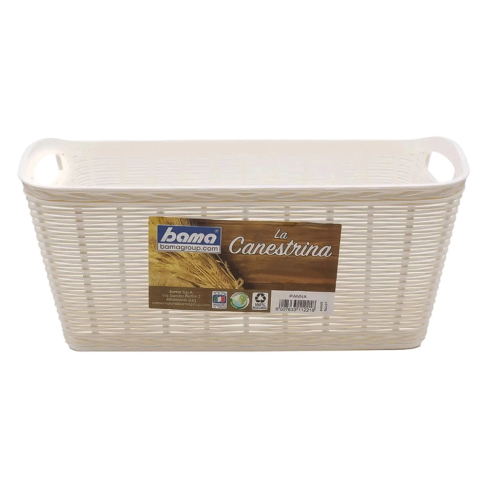 CESTA CASALINGA 'LA CANESTRINA' mod. 'maxi' cm.39 x 29 x h.16 - panna  - BAMA