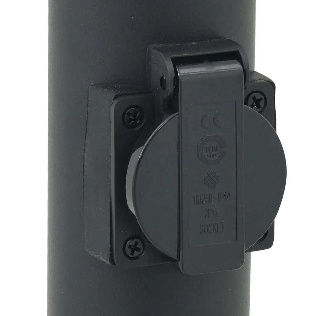 Lampada a paletto con presa elettrica 110 cm Acciaio Inox IP44 4006039
