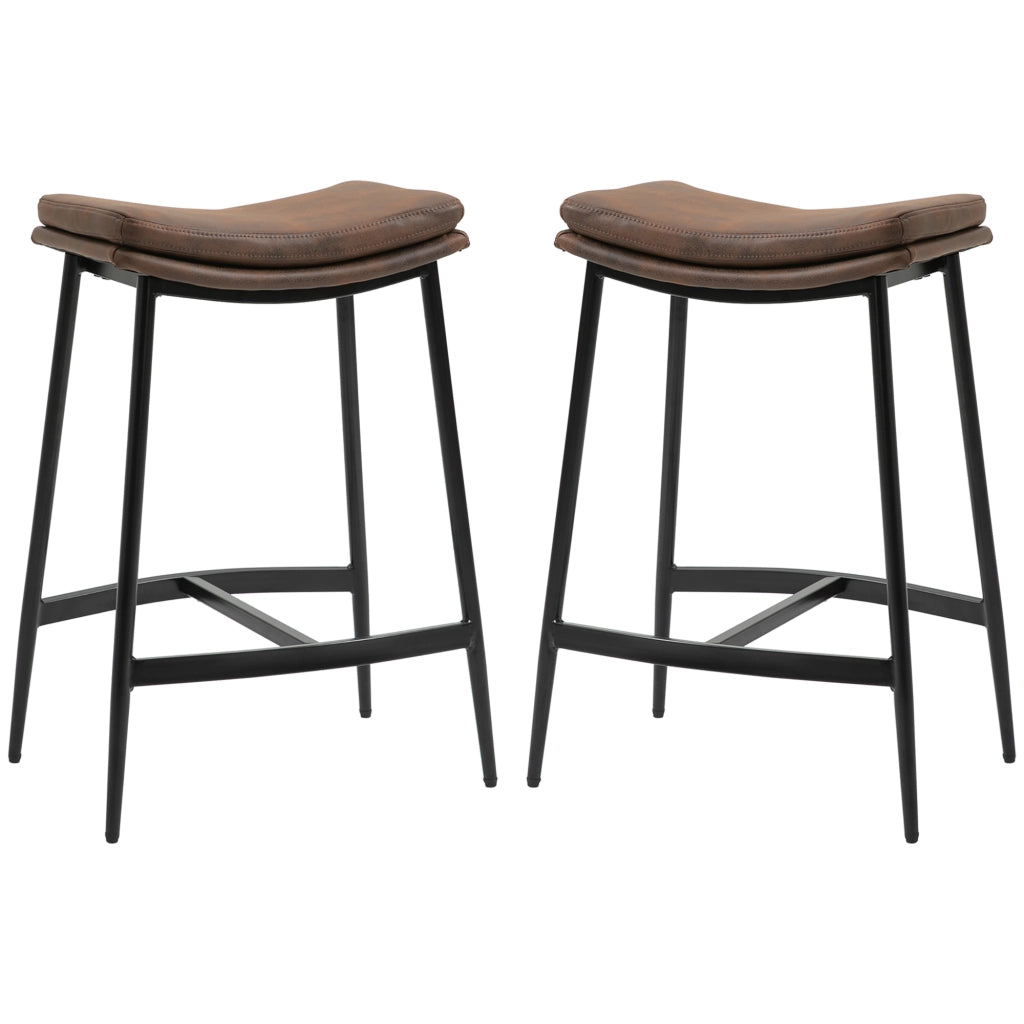 Sgabello da Bar ¨C zephmum ¨C Marrone e Nero 48.5x38.5x68.5 cm