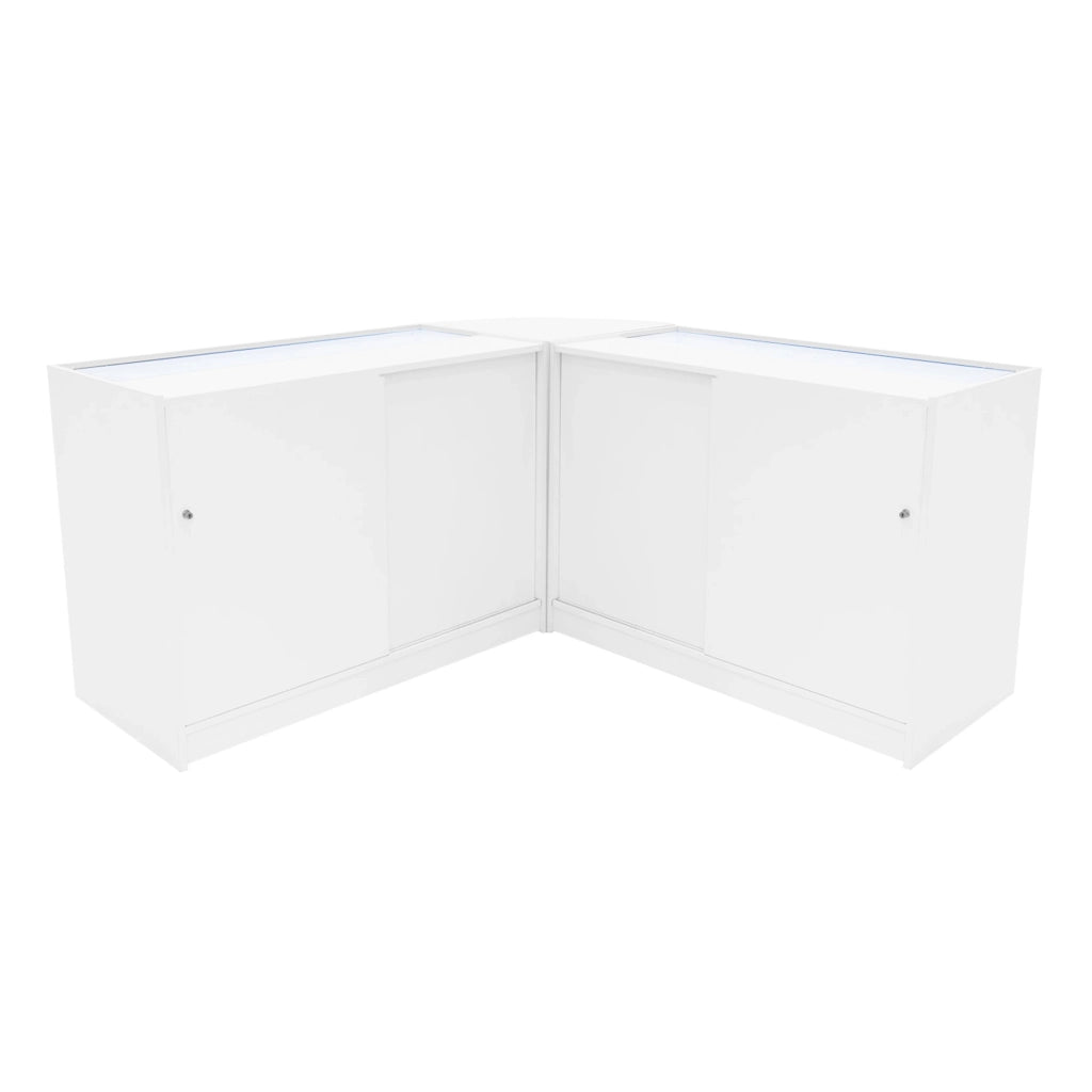 Set Banconi Negozio Iris LED B1200 CM60 Bianco con Vetrina e Serratura