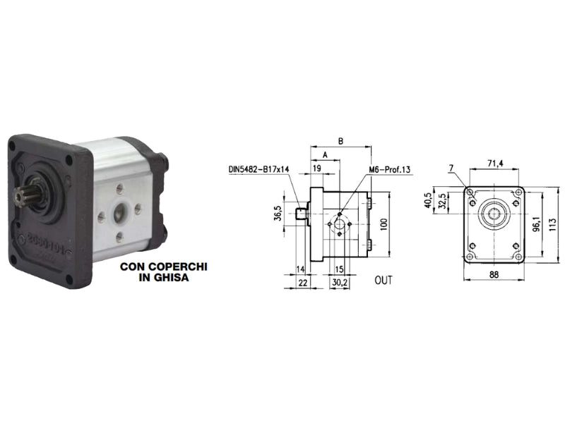 Pompa ad ingranaggi gruppo 2 versione standard albero scanalato pres. max 250bar - 81672
